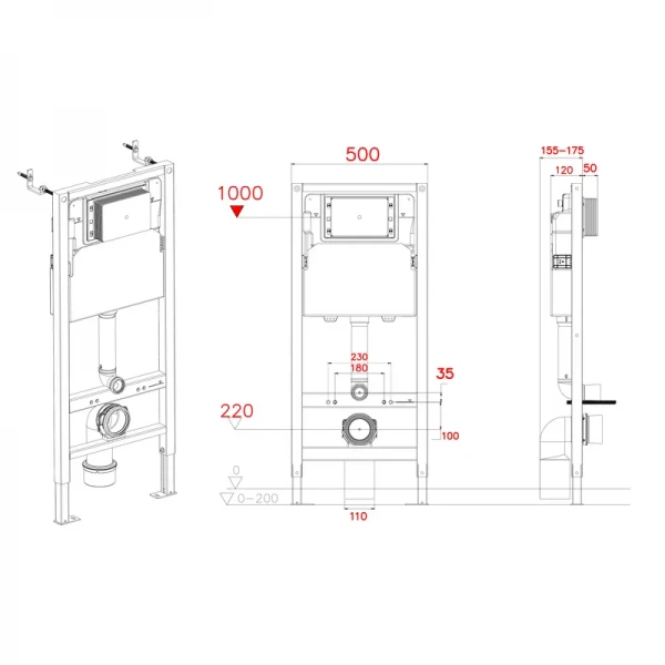 Комплект: Mixxus Premium Ellipse-SET-2102 (в 2 ящ) Унітаз система змиву Tornado 3.0+ Інсталяція Koer KT-0404 + панель KT-0604-01 Chrome (MP6690)