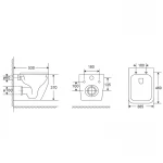 Унитаз подвесной Mixxus Premium STYLE-0301-T1 530х365х370mm система смыва TORNADO 1.0 (MP6691)