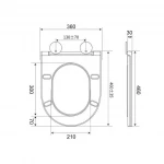 Сидение-крышка для унитаза Mixxus Premium Seat Cover Bevel-2007 460х360х30mm дюропластовое быстросьемное с микролифтом (MP6717)