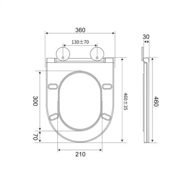 Сидение-крышка для унитаза Mixxus Premium Seat Cover Bevel-2007 460х360х30mm дюропластовое быстросьемное с микролифтом (MP6717)