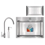 Набор Mixxus SET-6045-200x1.0-Satin (мойка+смеситель+диспенсер+сушка для посуды) (MX0584)