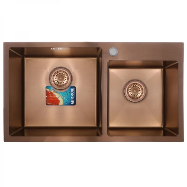 Набор Mixxus SET-7843D-220x1.0-PVD (мойка+смеситель+диспенсер) (MX0586)