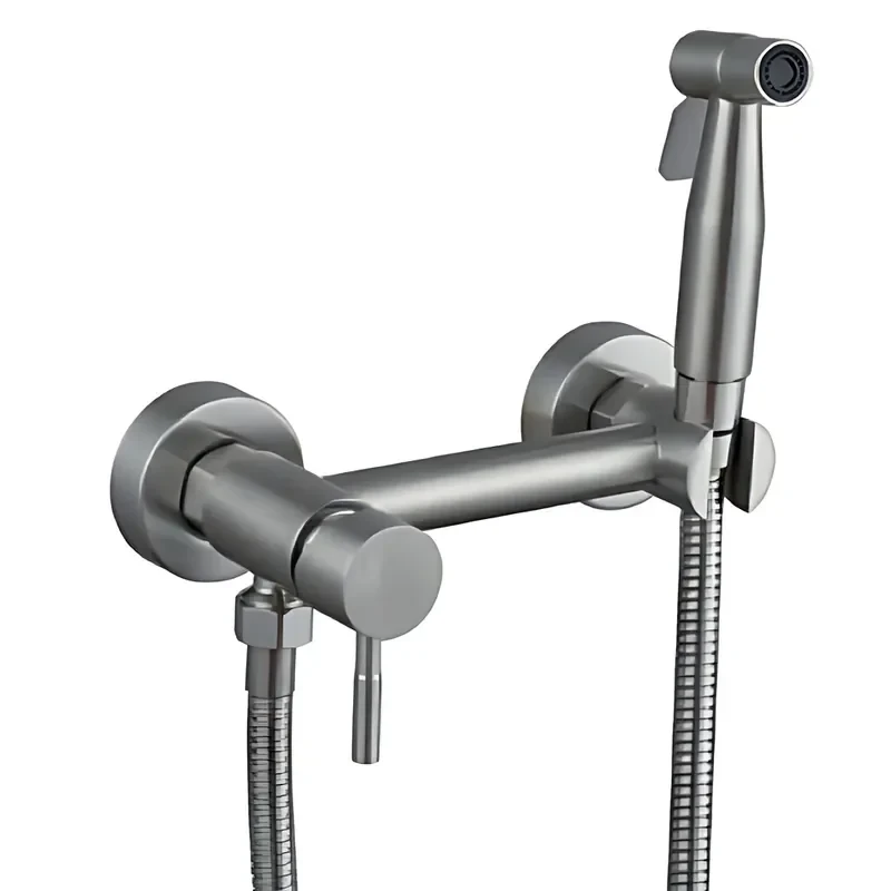 Смеситель настенный с гигиеническим душем Mixxus SUS-222 из нержавеющей стали SUS304 (MX0679)