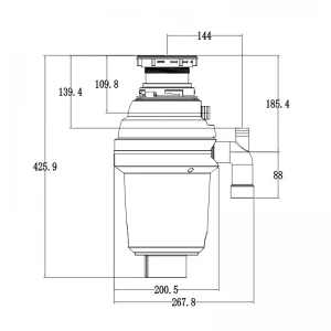 Подрібнювач харчових відходів Mixxus GD-02-0,75 (560Вт) (MX1569)