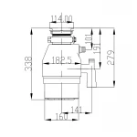 Измельчитель пищевых отходов Mixxus GD-04-1 (750Вт, индукционный двигатель) (MX1571)