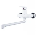 Смеситель для ванны PLAMIX OSCAR-006 EURO SET WHITE (со шлангом, лейкой и кронштейном) (MX1895)