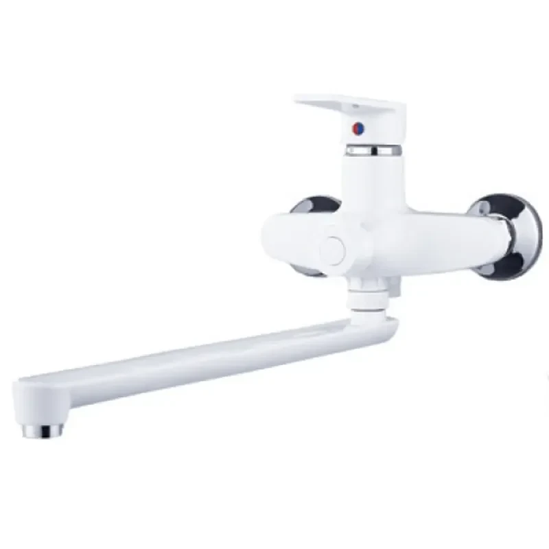 Смеситель для ванны PLAMIX OSCAR-006 EURO SET WHITE (со шлангом, лейкой и кронштейном) (MX1895)