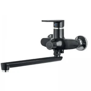 Змішувач для ванни PLAMIX OSCAR-006 EURO SET BLACK пластиковий з довгим поворотним виливом (MX1896)