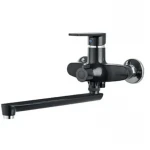 Смеситель для ванны PLAMIX OSCAR-006 EURO SET BLACK (со шлангом, лейкой и кронштейном) (MX1896)