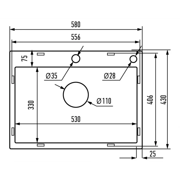 Мойка MIXXUS MH5843 GRAPHITE (MH5843 NANO-BLACK) (3.0/0.8) из нерж. стали (цвет графит) (MX1931)