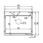 Мийка MIXXUS MH6050 DECOR GRAPHITE (MH6050 DECOR NANO-BLACK) (3.0/0.8) з нерж. сталі (колір графіт) (MX1934)