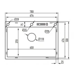 Мойка Mixxus MH7050-SK NANO-SILVER (3.0/0.8) с н.ст. со ступенькой для суш.,с подст.под ножи(нерж.)(MX1943)