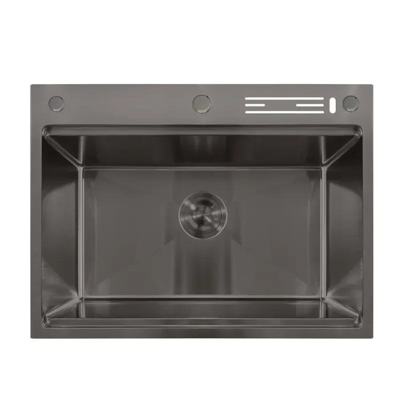 Мойка Mixxus MH7050-SK NANO-BLACK (3.0/0.8) с н.ст. со ступенькой для суш.,с подст.под ножи(графит)(MX1944)