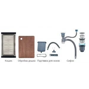 Мойка Mixxus Premium MH7545-SET-05 NANO-SILVER (3.0/0.8) комплект (нержавейка) (MX9634)