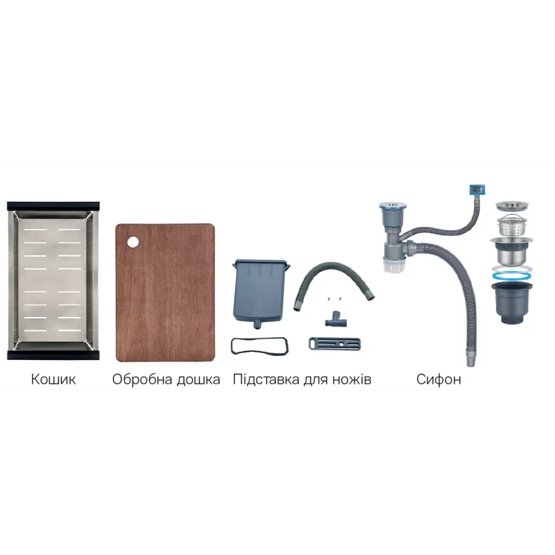 Мойка Mixxus Premium MH7545-SET-05 MICRO DECOR NANO-SILVER (3.0/0.8) комплект (нерж) (MX9635)