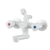 Смеситель для ванны PLAMIX OMEGA-142 EURO SET WHITE (со шлангом, лейкой и кронштейном) (MX9699)