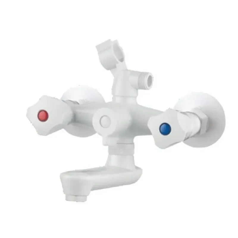 Смеситель для ванны PLAMIX OMEGA-142 EURO SET WHITE (со шлангом, лейкой и кронштейном) (MX9699)
