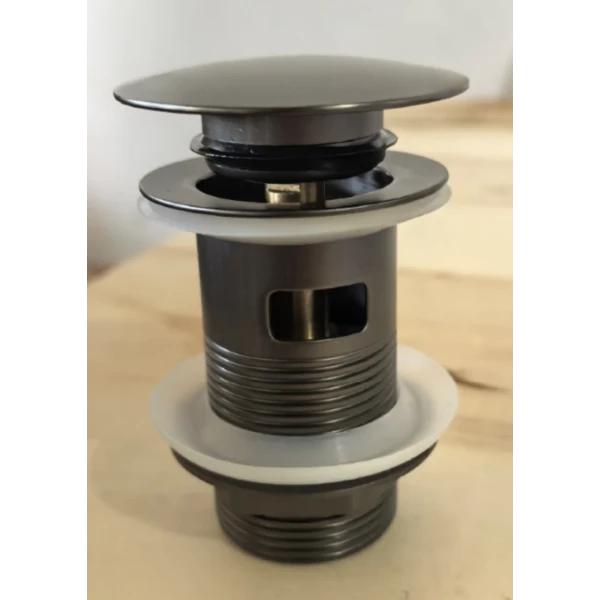 Донный клапан для раковины с переливом Zerix BV-09 GRAY 1 1/4