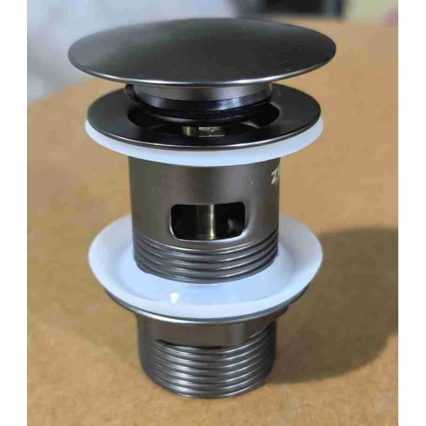 Донный клапан для раковины с переливом Zerix BV-09 GRAY 1 1/4
