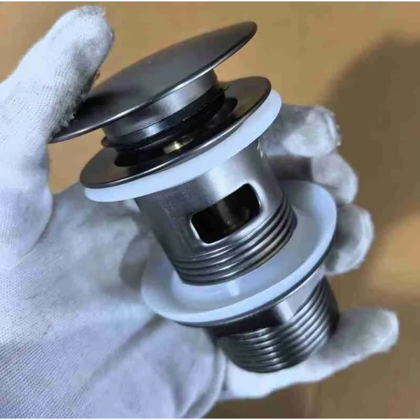 Донный клапан для раковины с переливом Zerix BV-09 GRAY 1 1/4