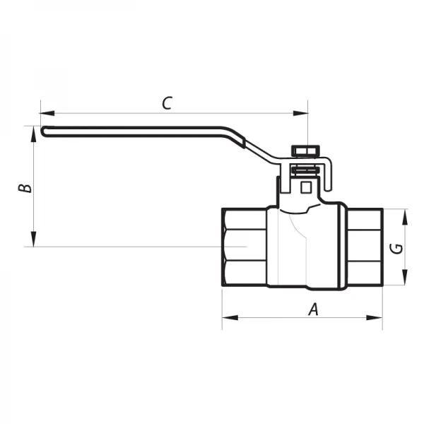 Кран шаровой Nolf NF.612 - 3/4" FF ГГВ YELLOW, ручка "рычаг" желтая (NF2925)