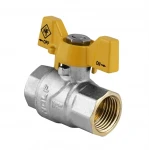 Кран шаровой Nolf NF.712 - 1/2" FF ГГМ YELLOW, ручка "бабочка" желтая (NF2945)