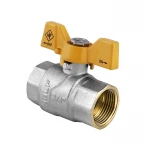 Кран шаровой Nolf NF.712 - 3/4" FF ГГМ YELLOW, ручка "бабочка" желтая (NF2946)