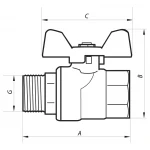 Кран кульовий Nolf NF.722 - 1/2