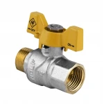 Кран шаровой Nolf NF.722 - 1/2" FM ГШМ YELLOW, ручка "бабочка" желтая (NF2951)