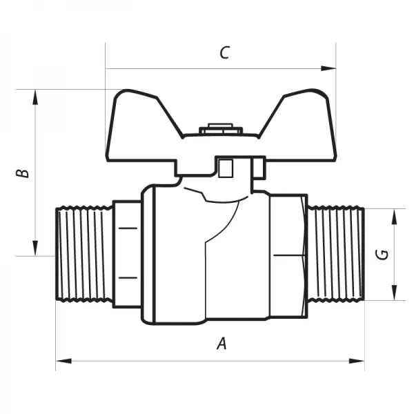 Кран шаровый 1/2" ШШБ (NF.731) Nolf (NF2954)