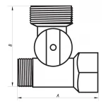 Кран для підключення сантехприборів 1/2Mx3/4Mx1/2F (NF.1110) Nolf (NF2971)