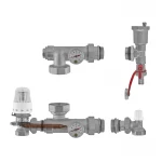 Смесительный узел для коллекторов Nolf NF.2005 - 3/4" с левым подключением, без насоса, угловой (NF3013)