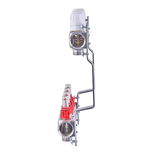 Коллекторный блок с расходомерами Nolf NF.2100-04S 1"x4 (корпус нержавеющая сталь) (NF3018)