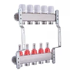 Коллекторный блок с расходомерами Nolf NF.2100-05S 1"x5 (корпус нержавеющая сталь) (NF3019)