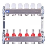 Коллекторный блок с расходомерами Nolf NF.2100-06S 1"x6 (корпус нержавеющая сталь) (NF3020)
