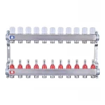 Коллекторный блок с расходомерами Nolf NF.2100-11S 1"x11 (корпус нержавеющая сталь) (NF3025)