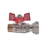 Кран шаровой Nolf classic NFC.821-06-1/2" FM ГШМ с накидной гайкой, ручка "бабочка" красная (NF3153)