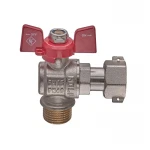 Кран шаровой Nolf classic NFC.841-06-1/2"FM ГШМ с накидной гайкой угловой, ручка "бабочка" красная (NF3158)