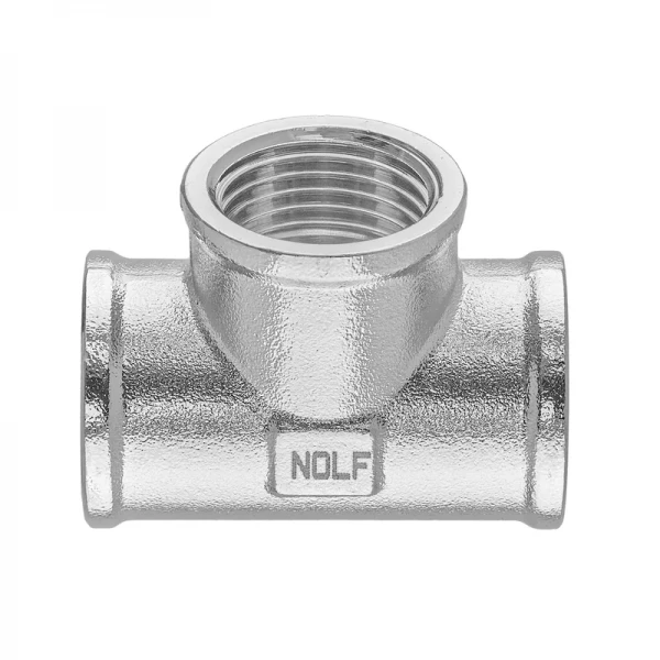 Трійник Nolf NFC.T08F-N-3/4''FFF нікельований (NF3290)