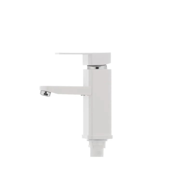 Змішувач для умивальника Plamix Kub-001 білий (без підводки) (PM0008)