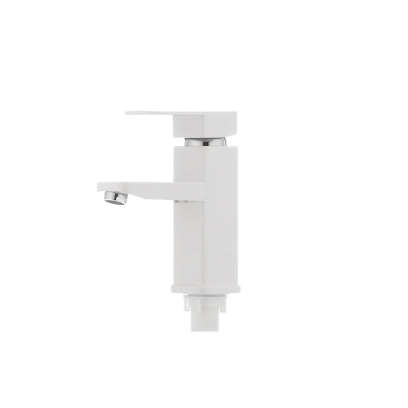 Змішувач для умивальника Plamix Kub-001 білий (без підводки) (PM0008)