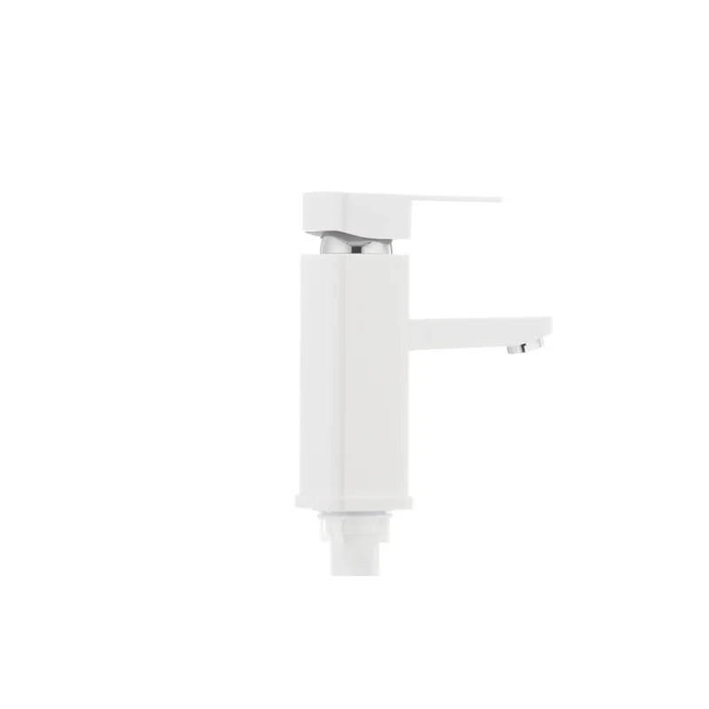 Змішувач для умивальника Plamix Kub-001 білий (без підводки) (PM0008)