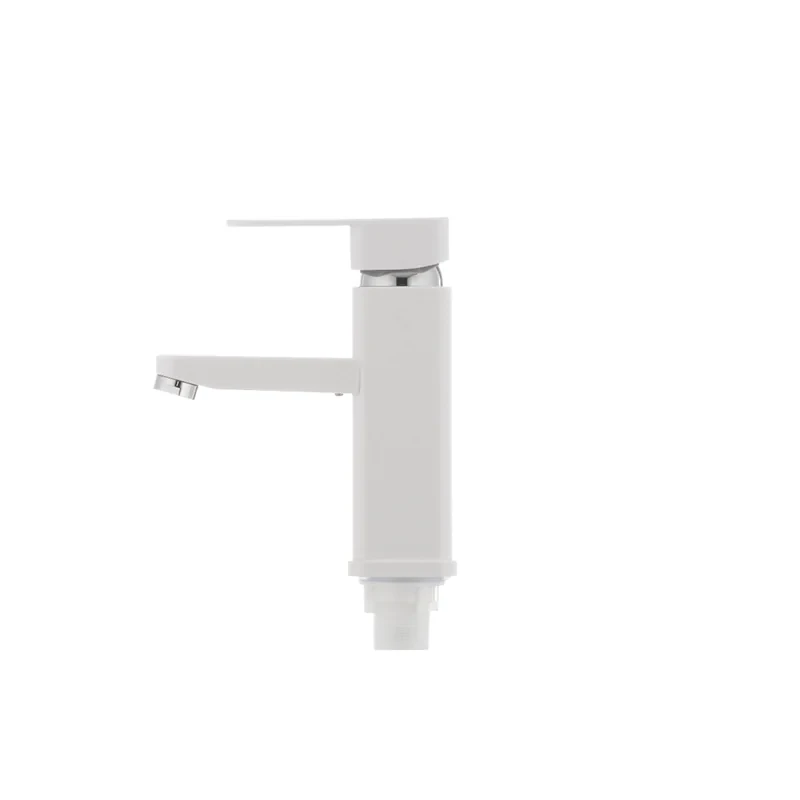 Змішувач для умивальника Plamix Kub-001 білий (без підводки) (PM0008)