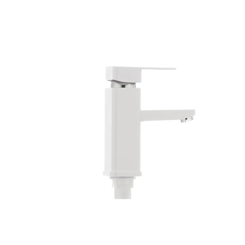 Змішувач для умивальника Plamix Kub-001 білий (без підводки) (PM0008)