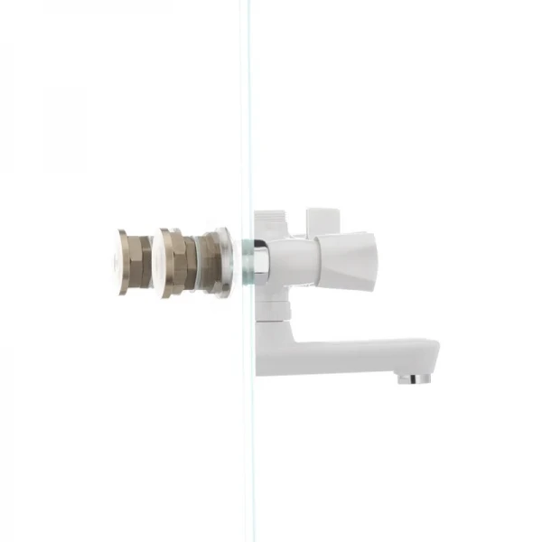 Змішувач для ванни PLAMIX Omega-142 білий з abs-пластику, двовентильний (PM0021)