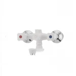 Змішувач для ванни PLAMIX Omega-142 білий з abs-пластику, двовентильний (PM0021)