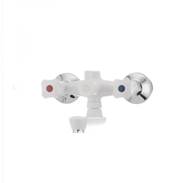 Змішувач для ванни PLAMIX Omega-142 білий з abs-пластику, двовентильний (PM0021)