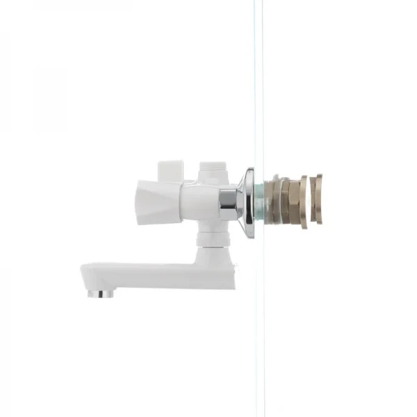 Змішувач для ванни PLAMIX Omega-142 білий з abs-пластику, двовентильний (PM0021)