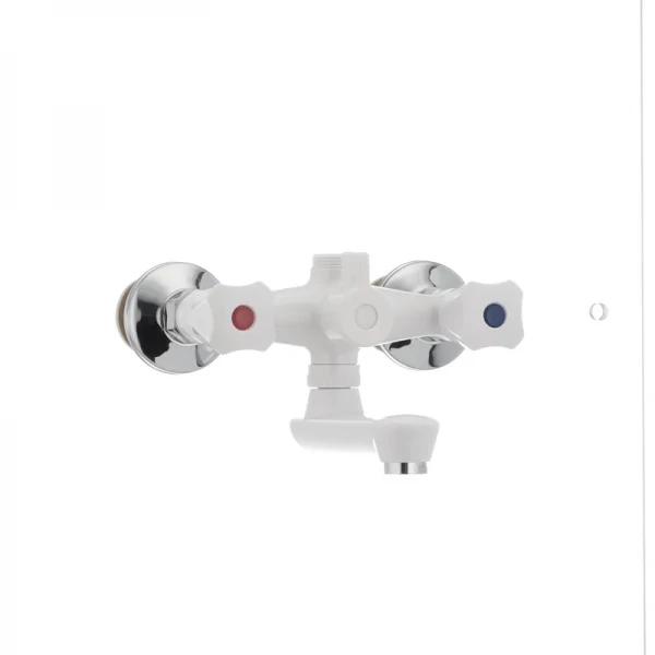 Змішувач для ванни PLAMIX Omega-142 білий з abs-пластику, двовентильний (PM0021)