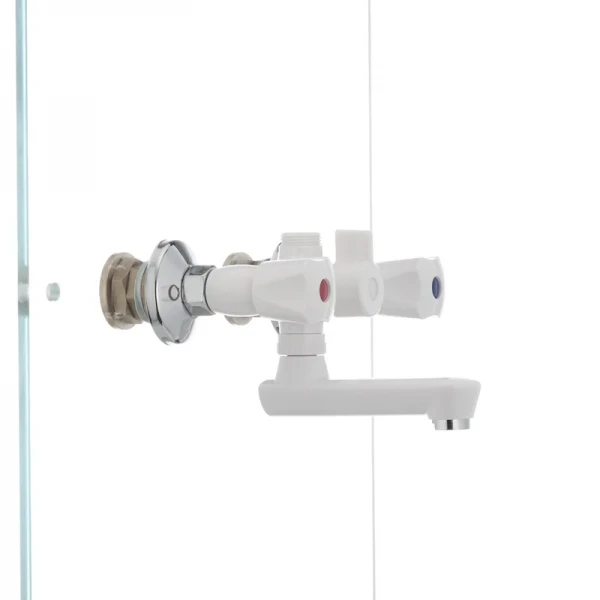 Змішувач для ванни PLAMIX Omega-142 білий з abs-пластику, двовентильний (PM0021)